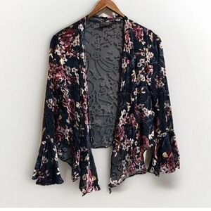 Dress Forum Velvet Burnout Open Kimono Top